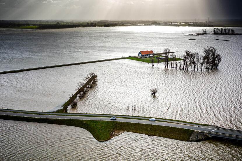 Luchtbeelden van de Noordwaard polder